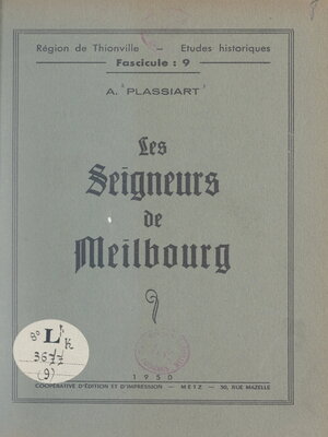 cover image of Les seigneurs de Meilbourg